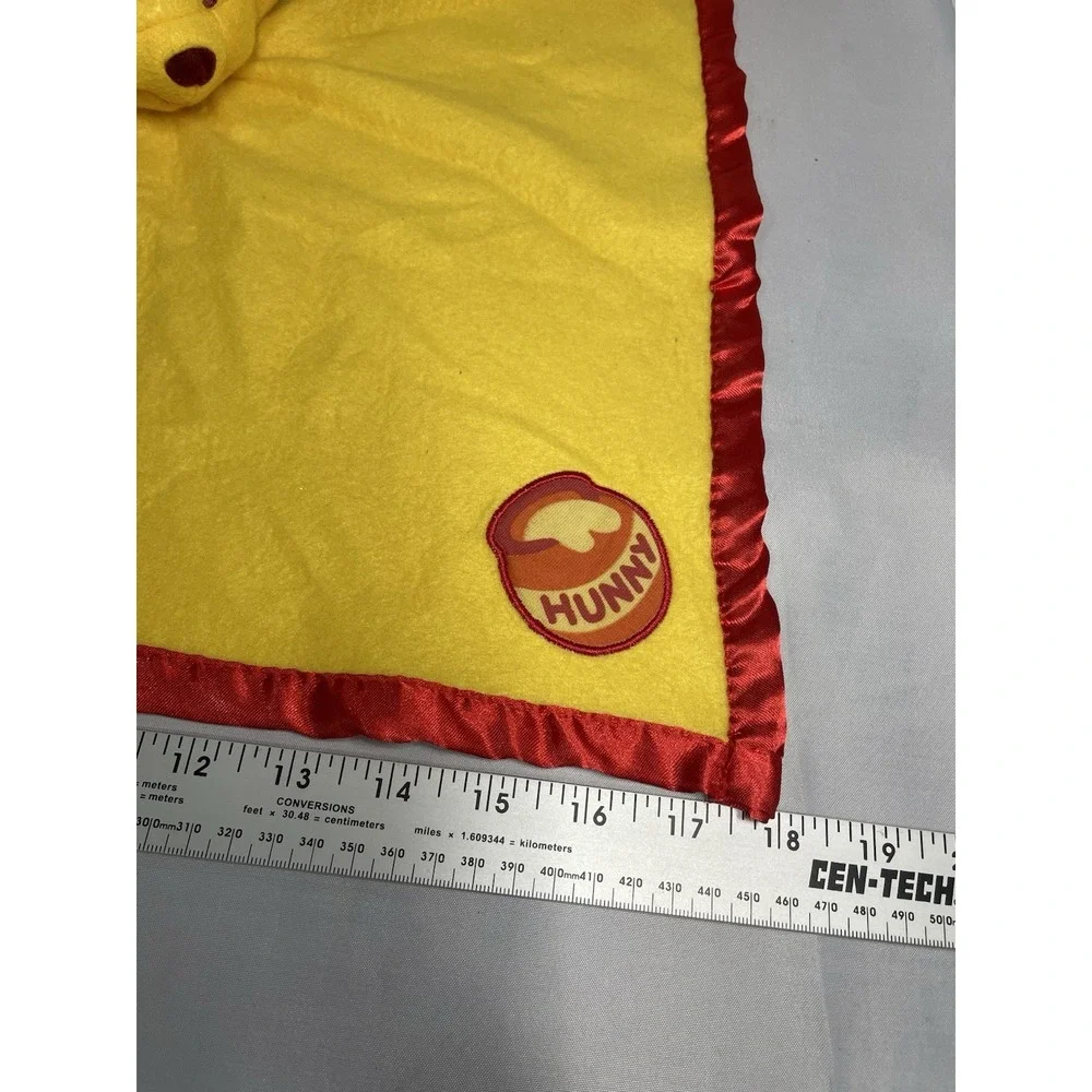 Disney Winnie The Pooh Lovey Security Blanket Yellow Honey Pot Fleece 18
